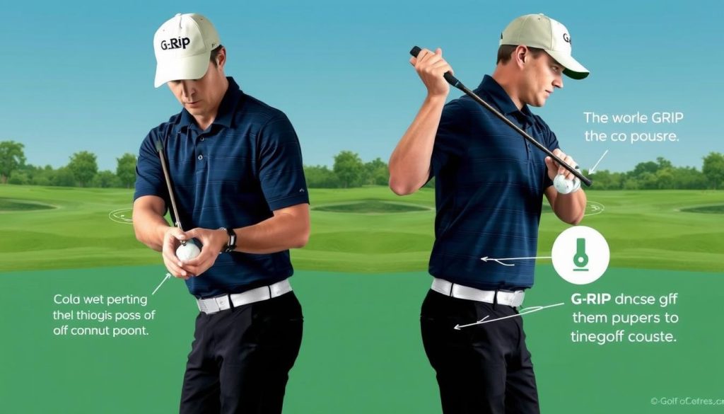 Image of G-Rip Grip Trainer being used by a golfer