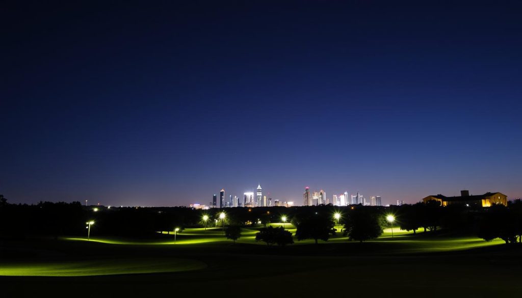 Image of a Dallas night golf course